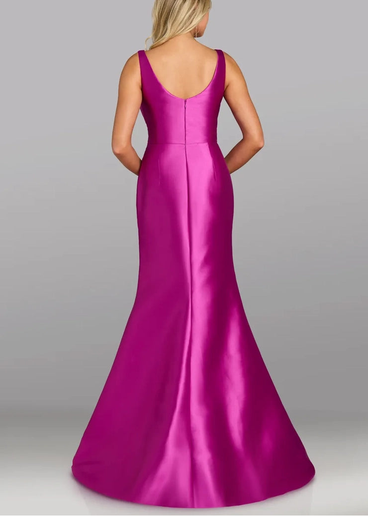Ruching V-Neck Gown