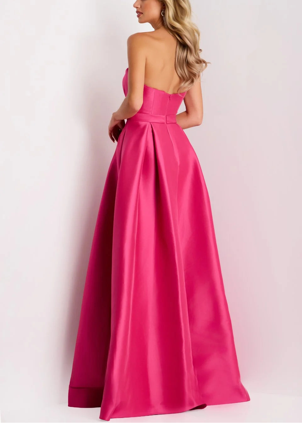 Strapless A-Line Gown with Pleated Bodice