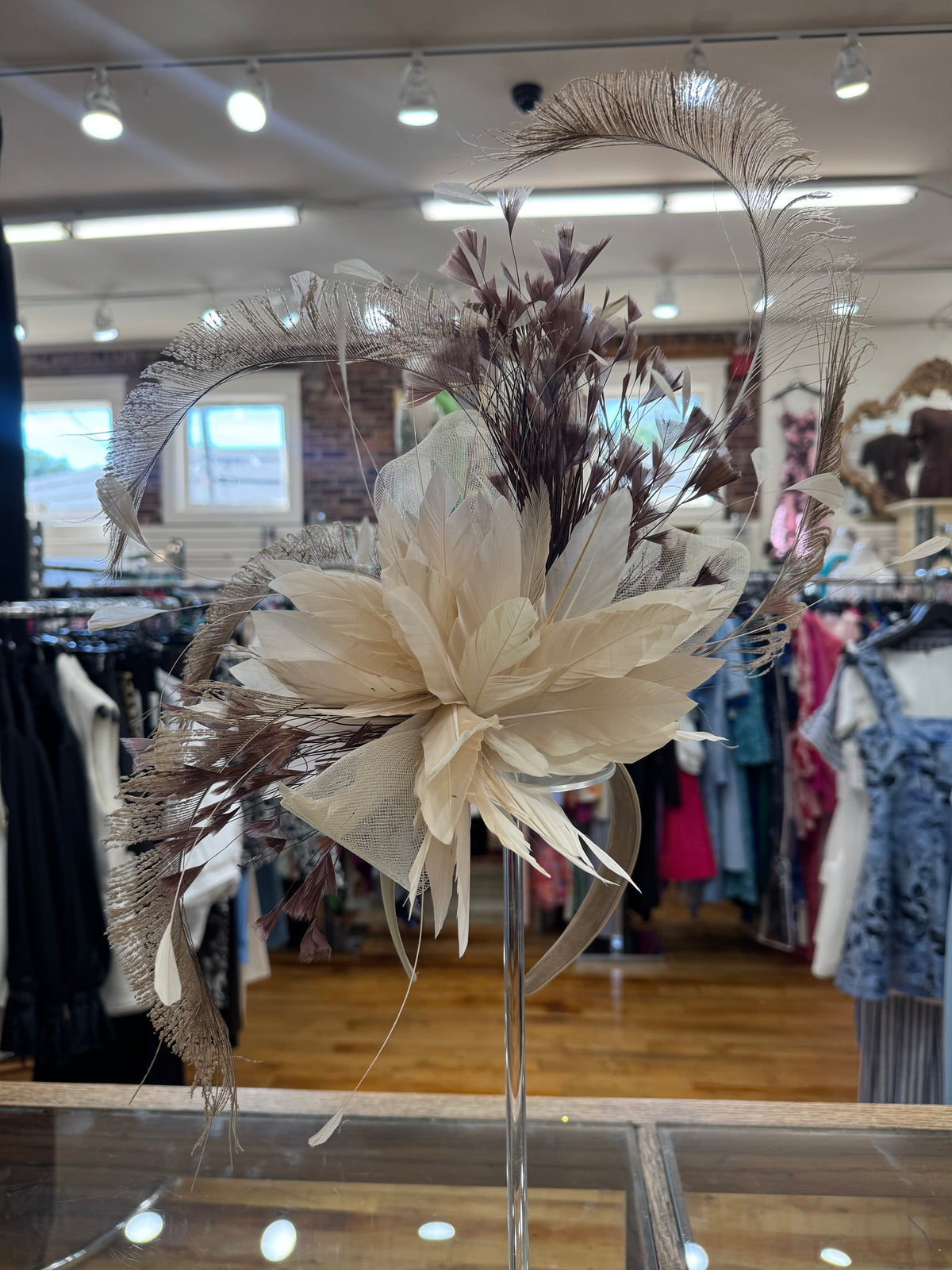 Neutral Feather Toned Fascinator