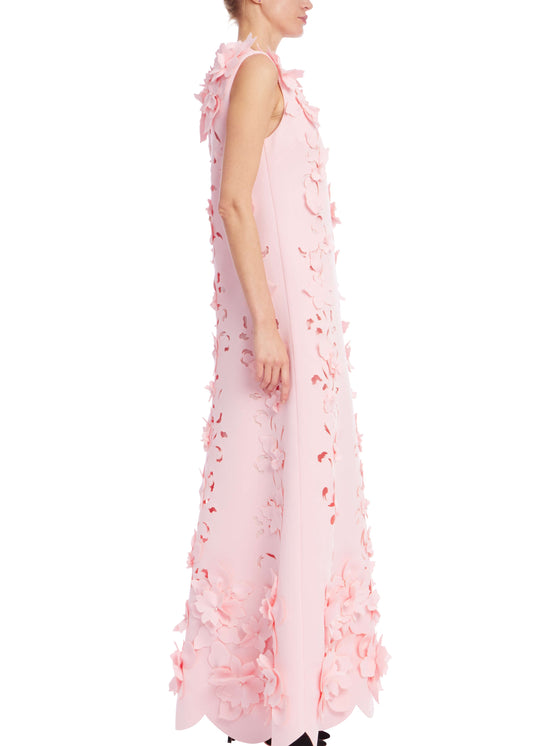 3D Floral Embellished Sleeveless Maxi Dress