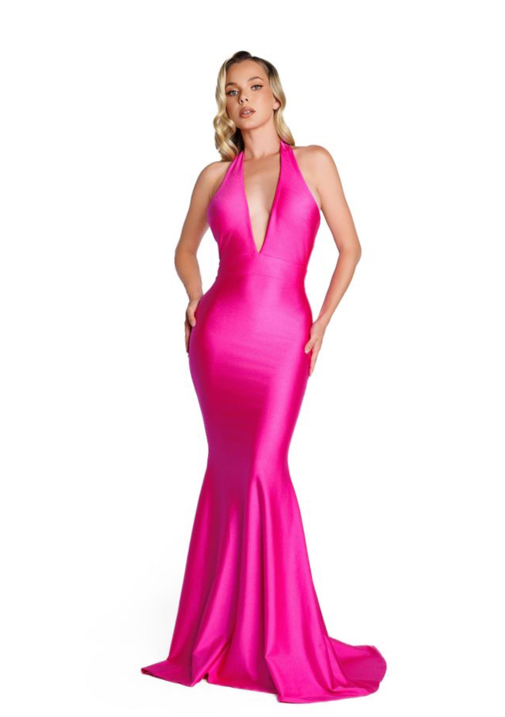 V-Neck Jersey Gown