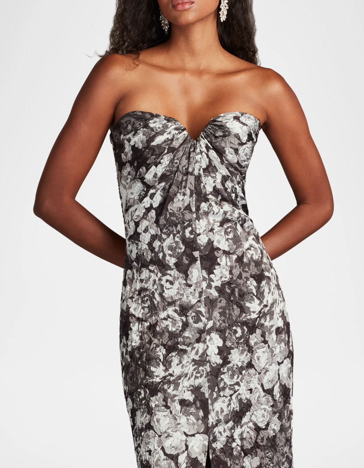 Carnie Strapless Floral Print Gown