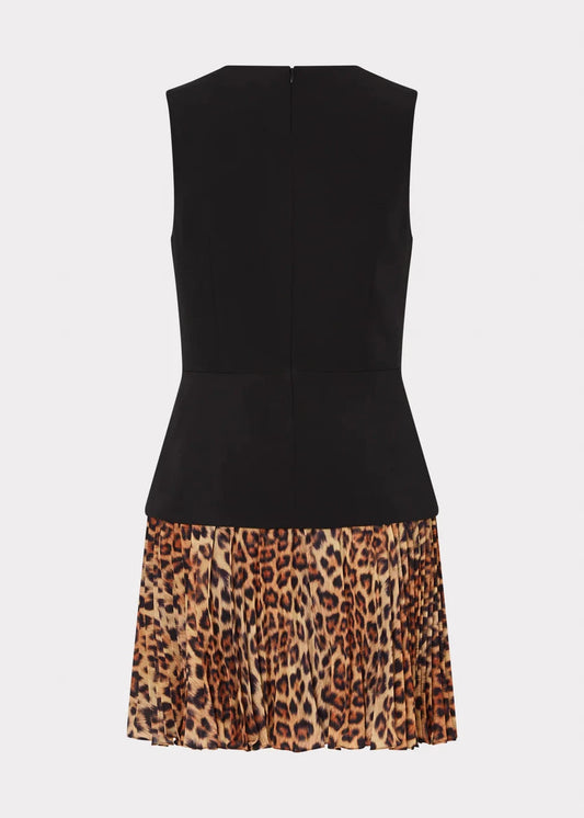 Haddy Leopard Print Pleated Mini Dress