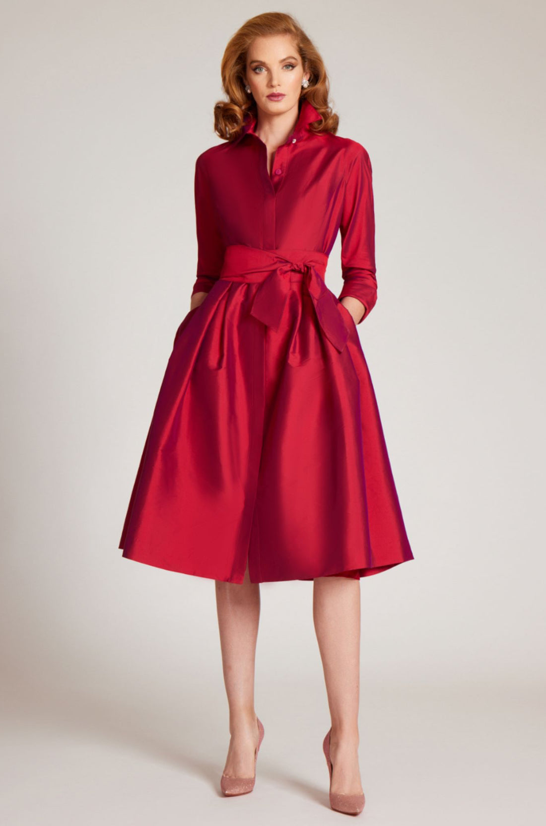 Taffeta Shirt Dress