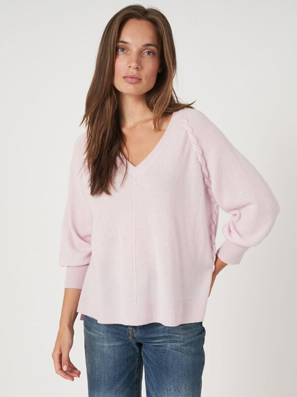 Raglan Cashmere V-Neck Sweater