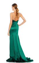 Load image into Gallery viewer, CHARMEUSE RHINESTONE STRAP TRUMPET GOWN