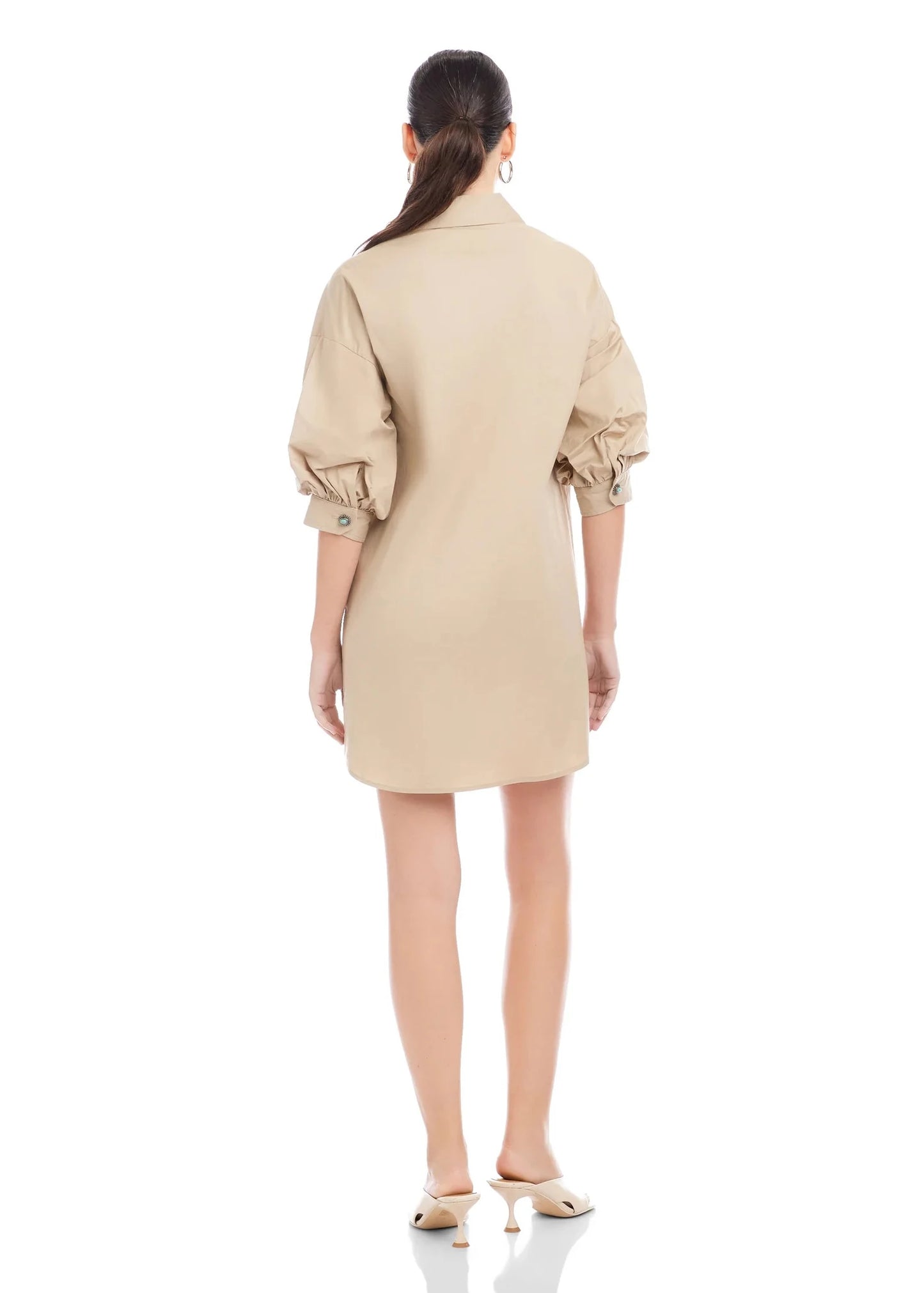 Phoebe Lantern Sleeve Shirtdress