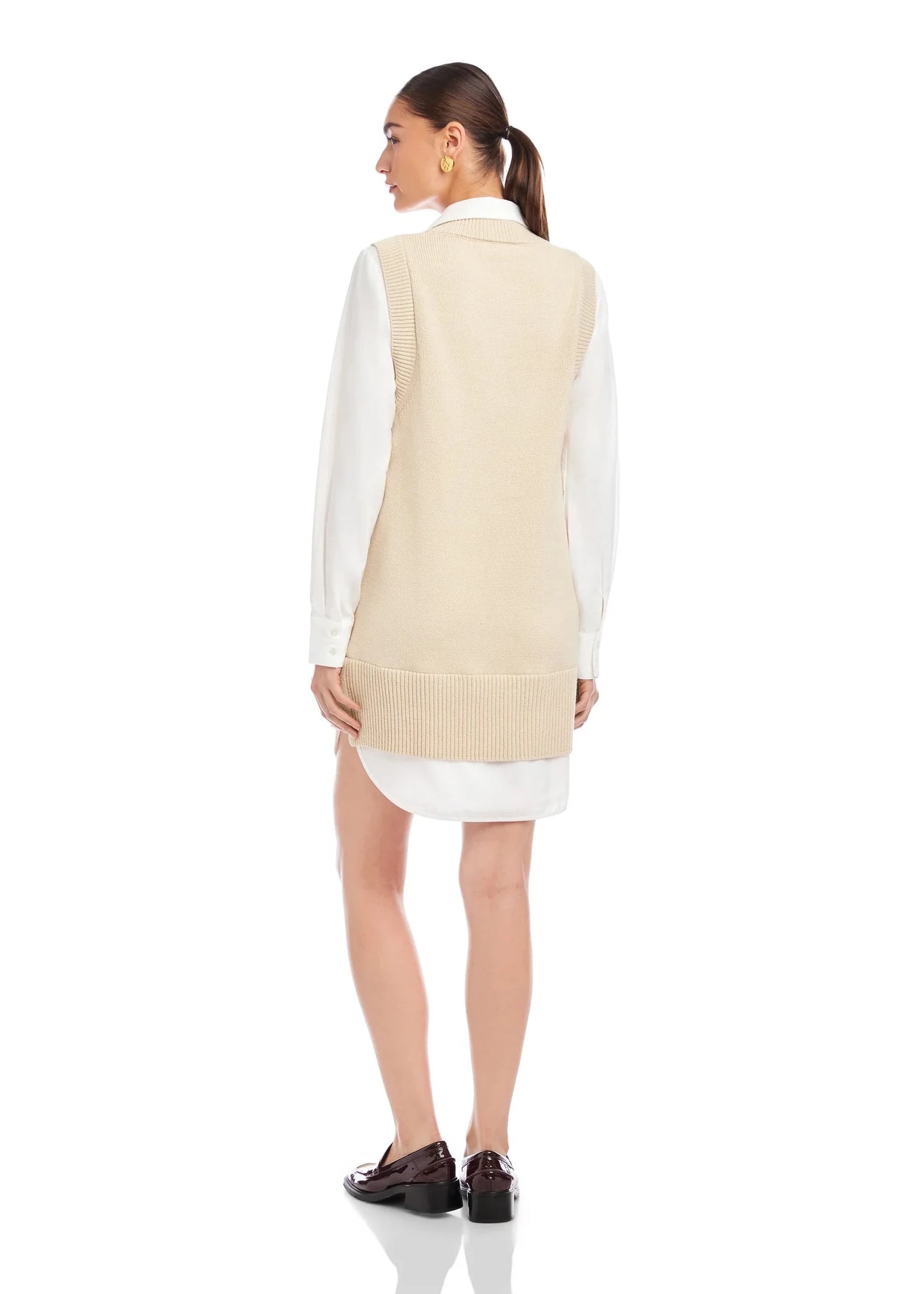 Elora Mixed Media Vest Dress
