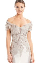 Load image into Gallery viewer, One Shoulder Floral Embroidered Bodice Gown