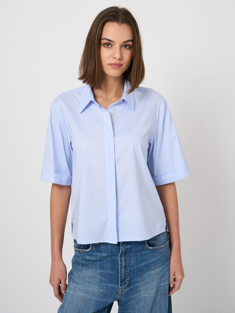 Stretch Poplin Blouse