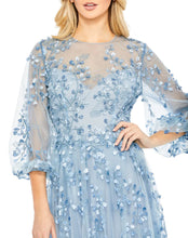 Load image into Gallery viewer, EMBROIDERED PUFF SLEEVE A-LINE GOWN
