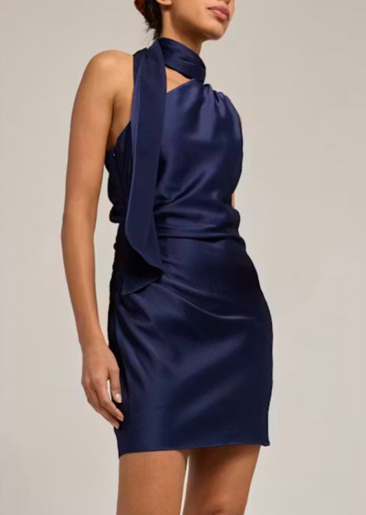 Hazel Hammered Satin Scarf Dress