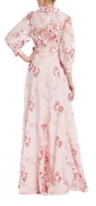 Floral Lace Belted Shirt Gown