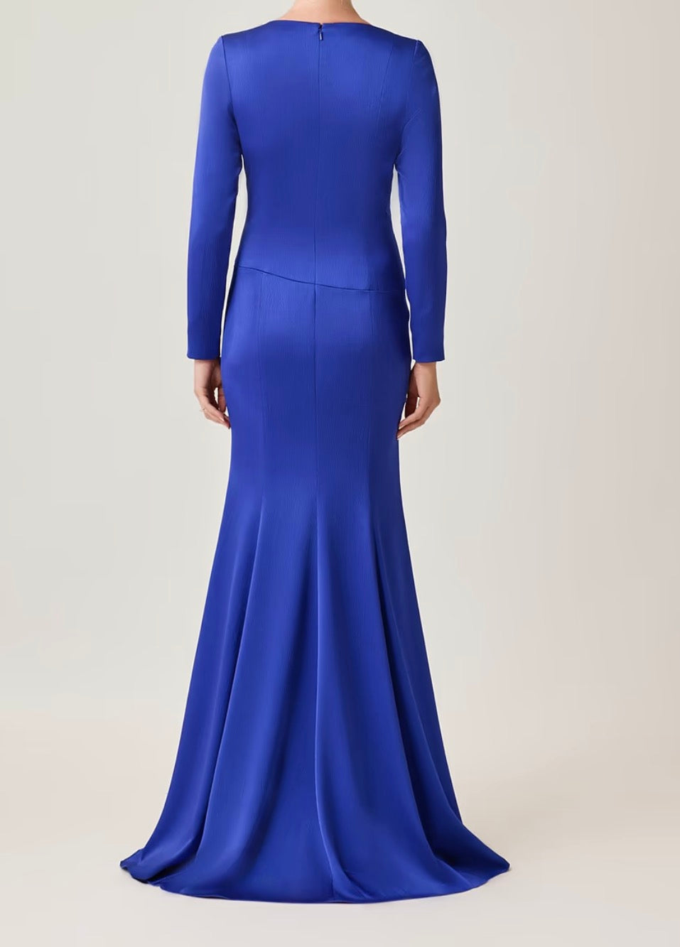 Pebble Satin Side Drape Formal Gown