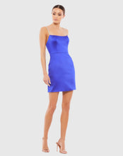 Load image into Gallery viewer, Rhinestone Strap Satin Mini Dress