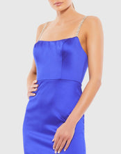 Load image into Gallery viewer, Rhinestone Strap Satin Mini Dress