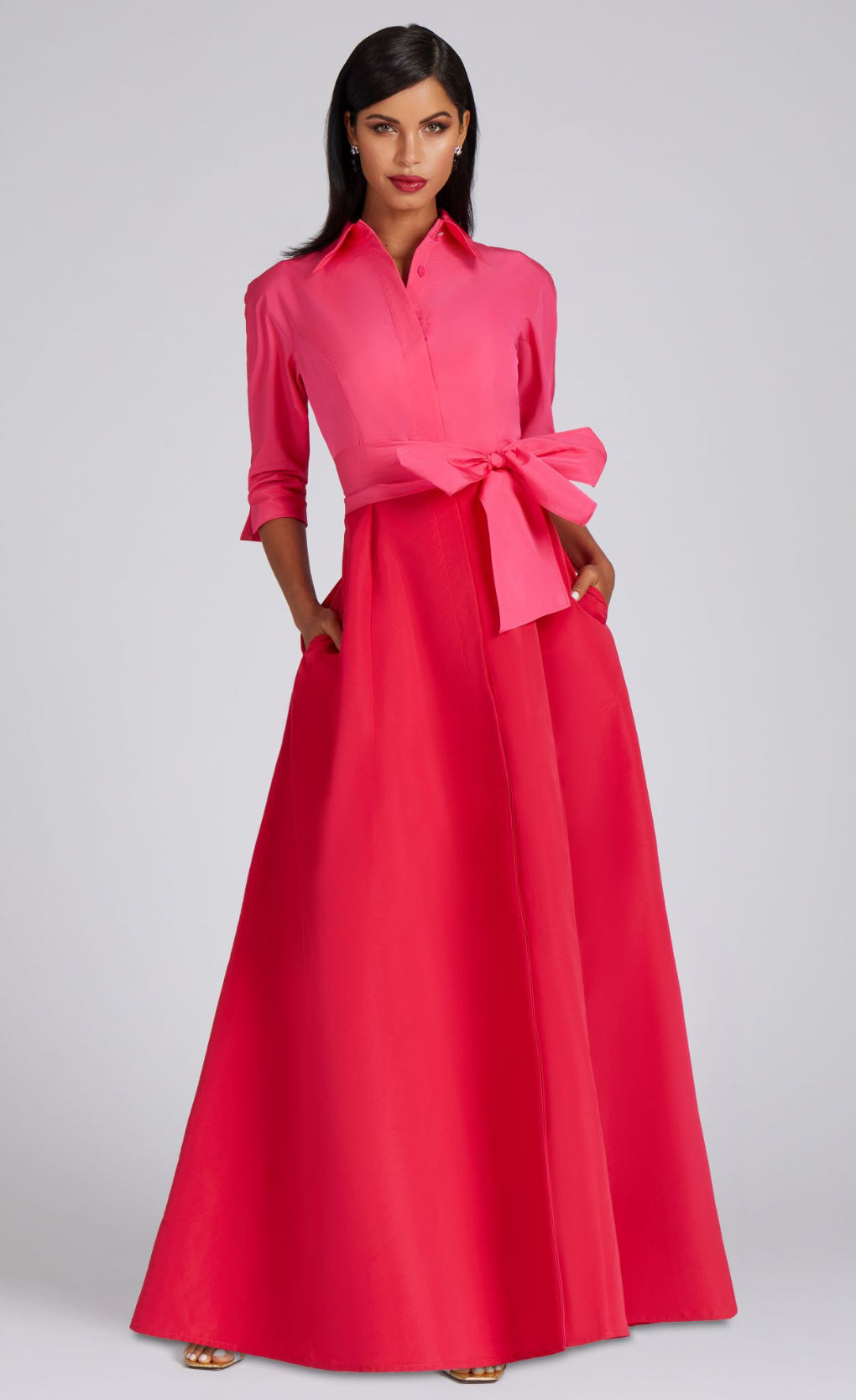 fitted lace wedding dress Taffeta Shirt Waist Gown – Bella Rose