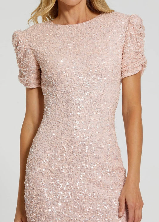 Gathered Embellished Gown