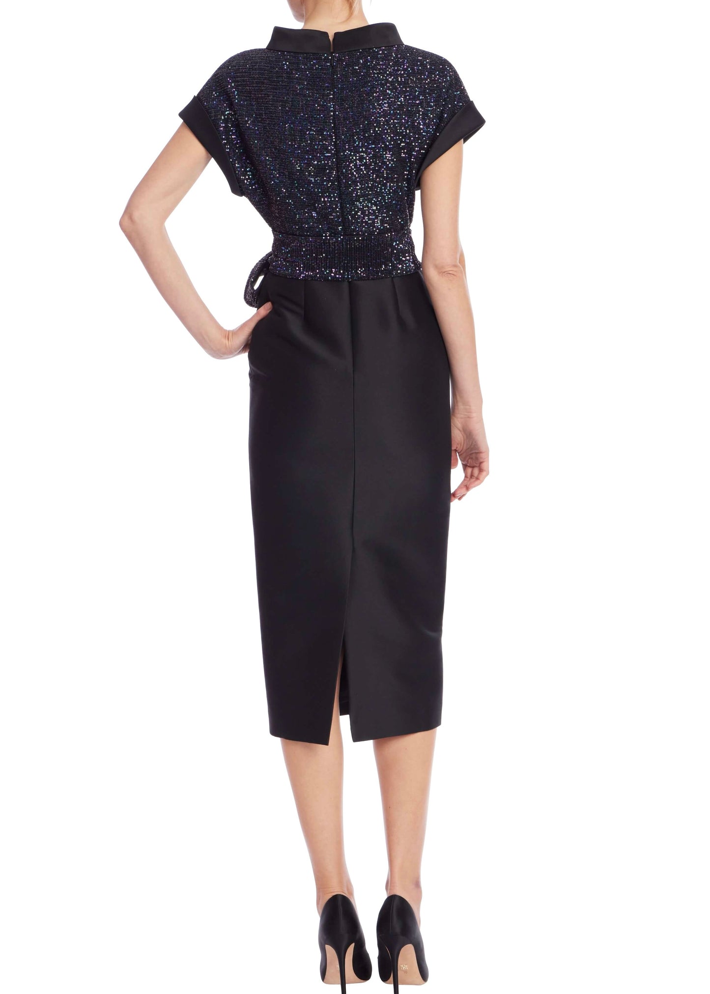 Drop Shoulder Combination Dress