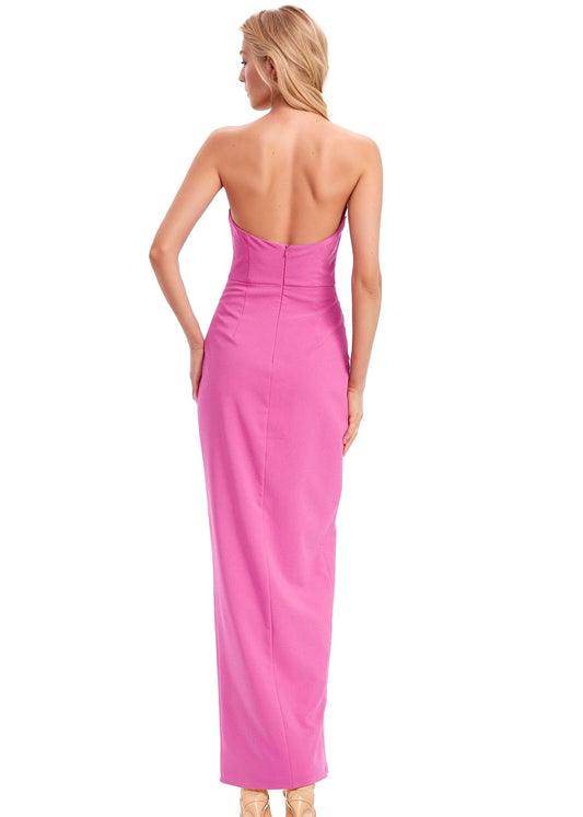 Halter Asymmetrical Drape Dress