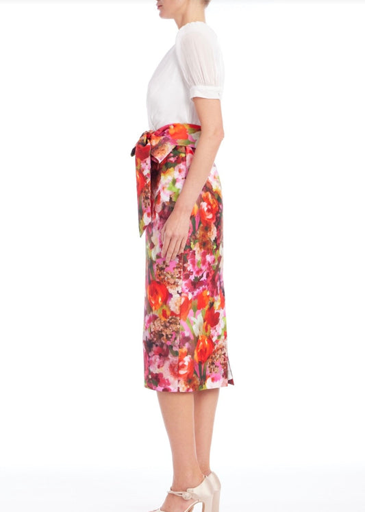 Mock Two Piece Floral Skirt