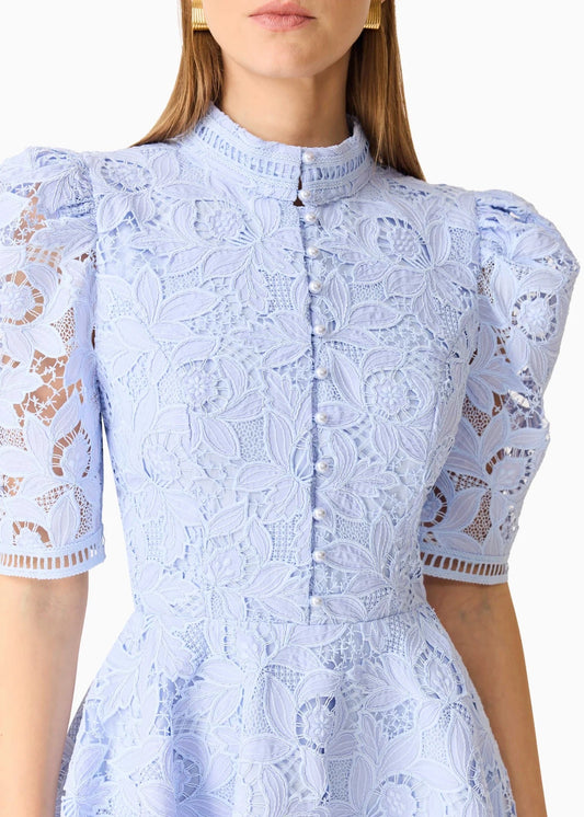 Lacy Puff Sleeve Mini Dress