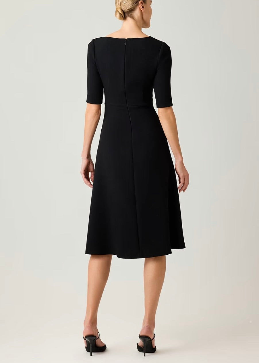 Crepe Asymmetrical Draped A Line Dress