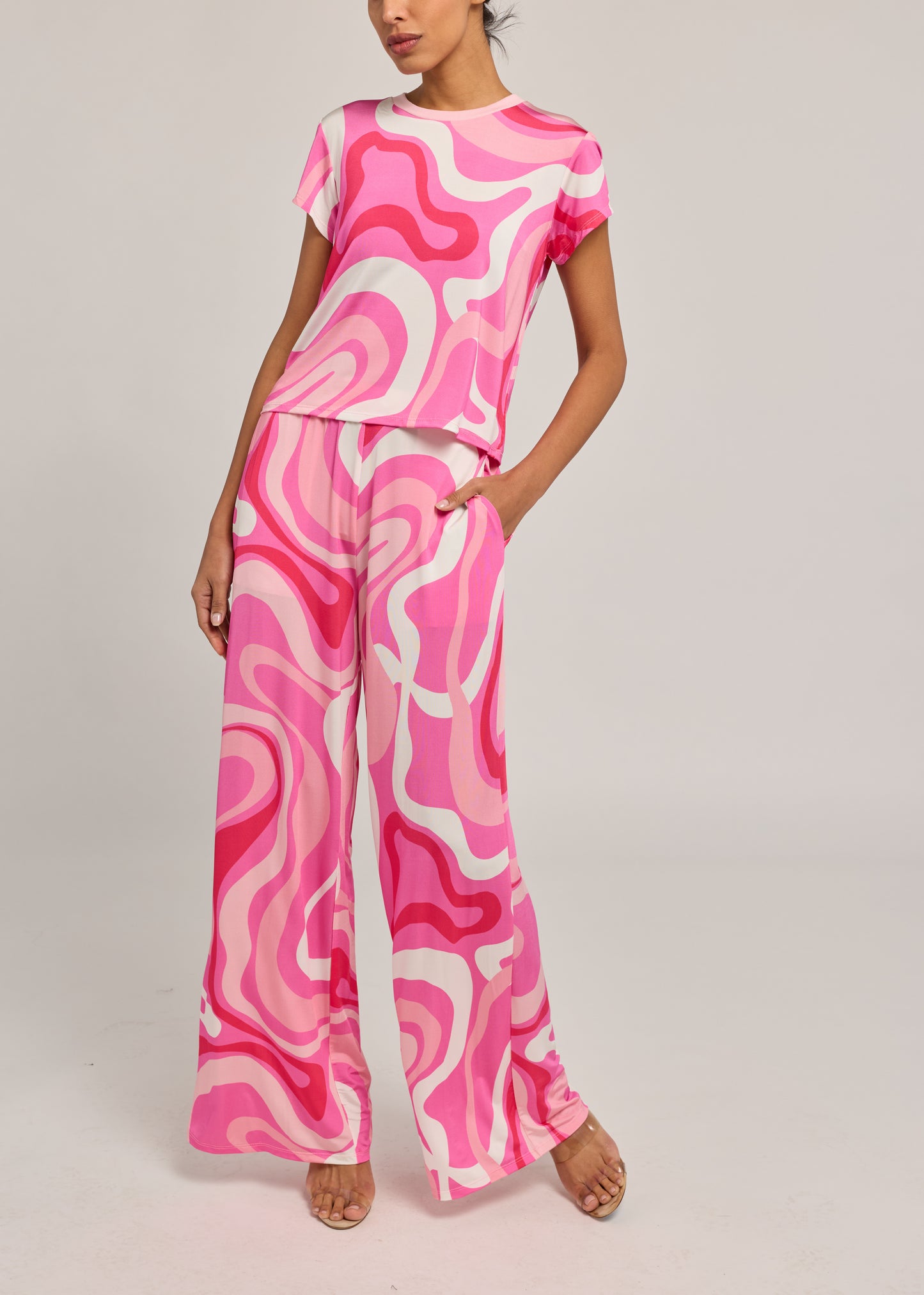 KELELA GEO SHEEN JERSEY PANTS