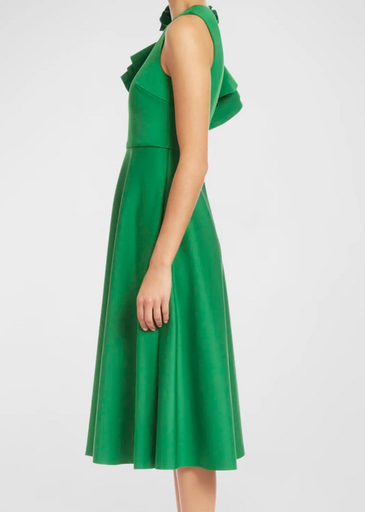 Ruffle Shoulder Sleeveless Cocktail Dress