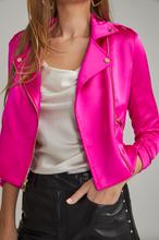 Load image into Gallery viewer, Colleen Satin Moto Jacket
