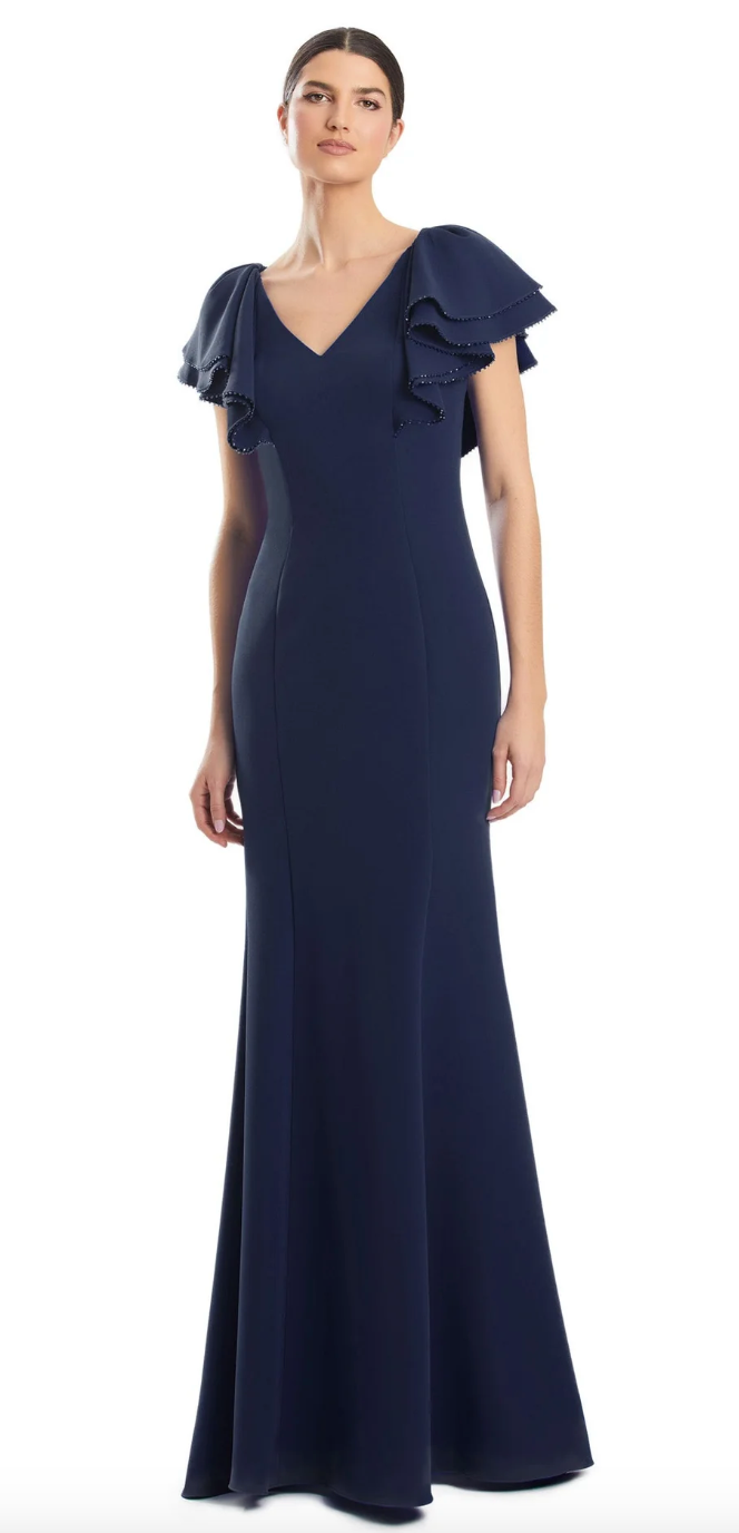 V-Neck Column Gown