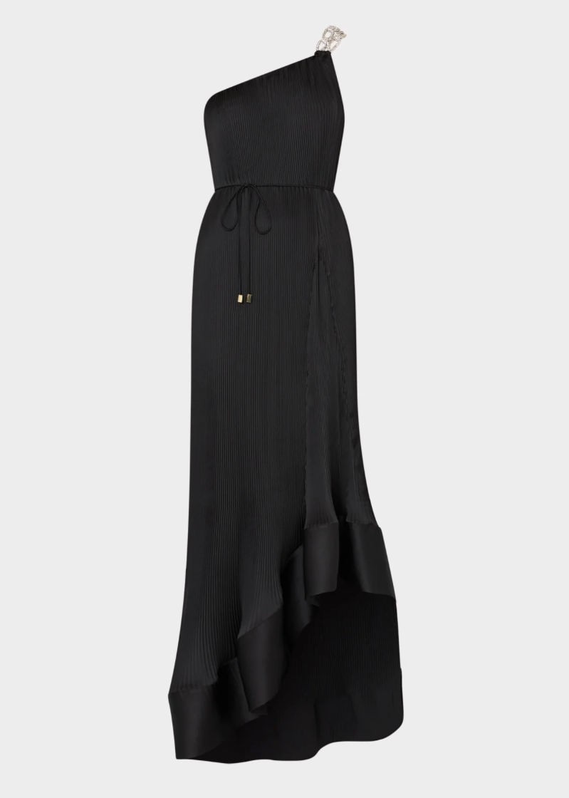 Mariah Satin Pleated Gown