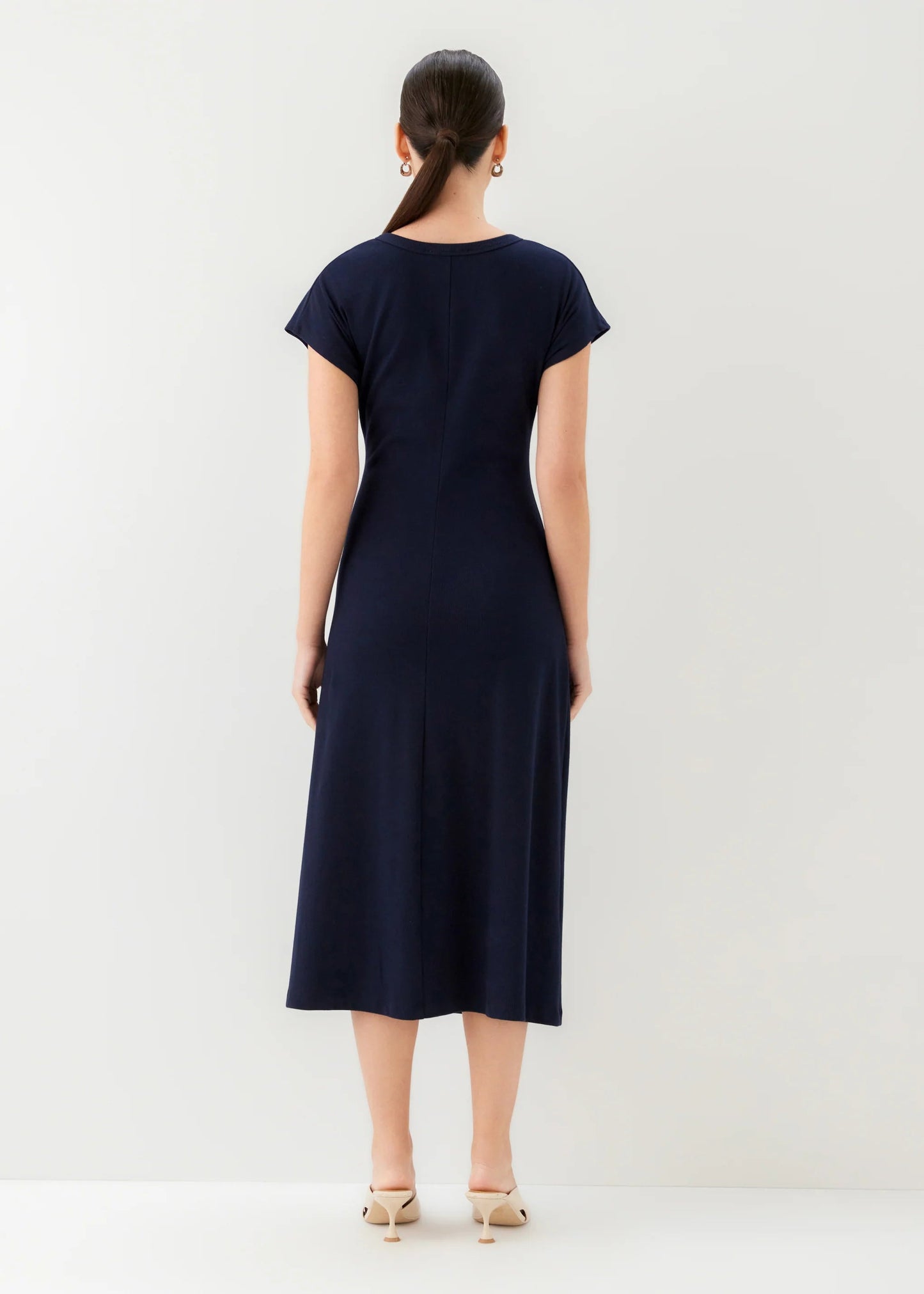 Aveline Side-Twist Midi Dress