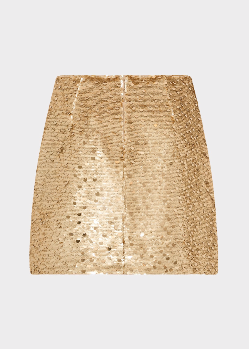 Modern Mini Gold Dot Sequin Skirt