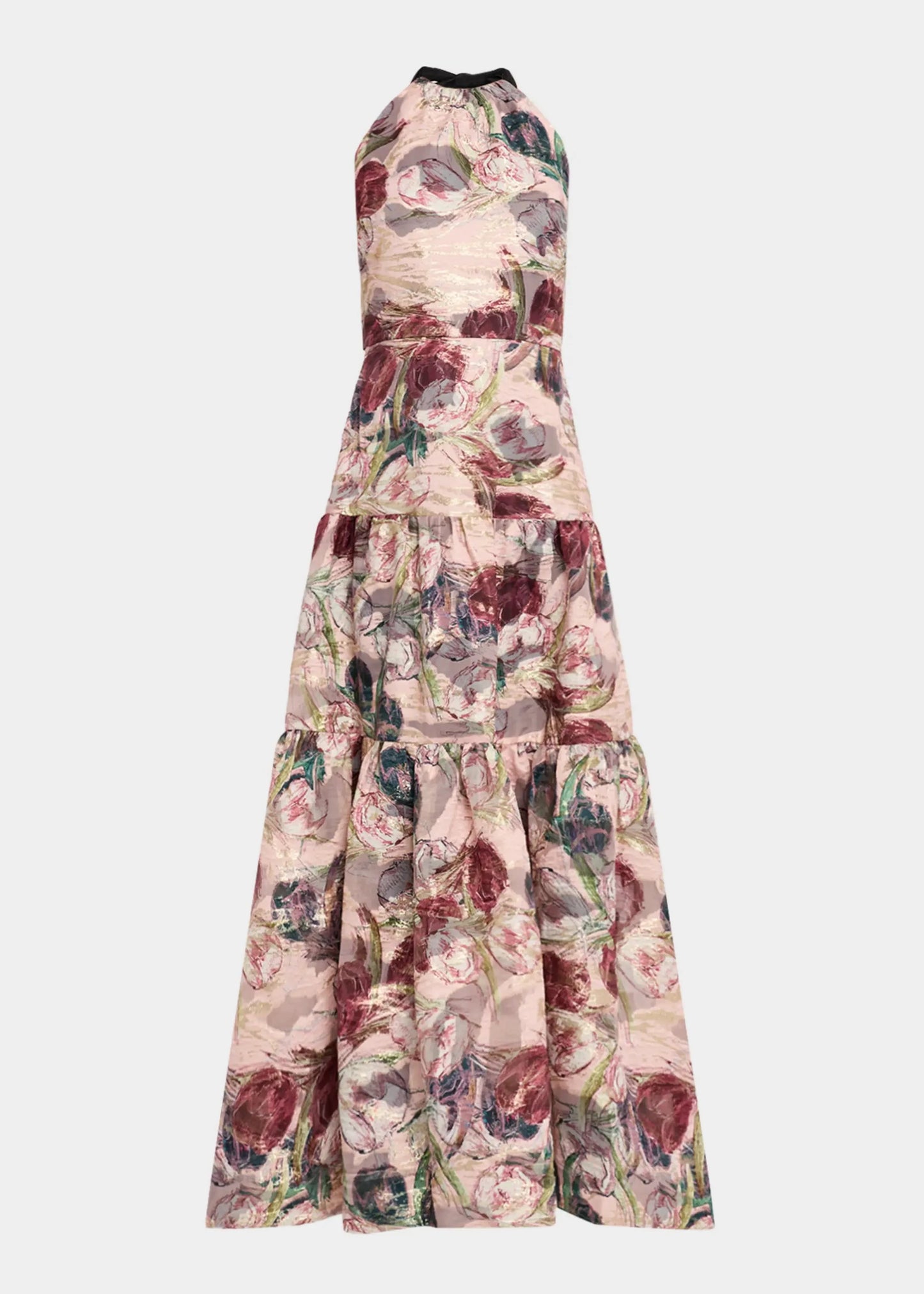 Gizelle Brocade Halter Maxi Dress