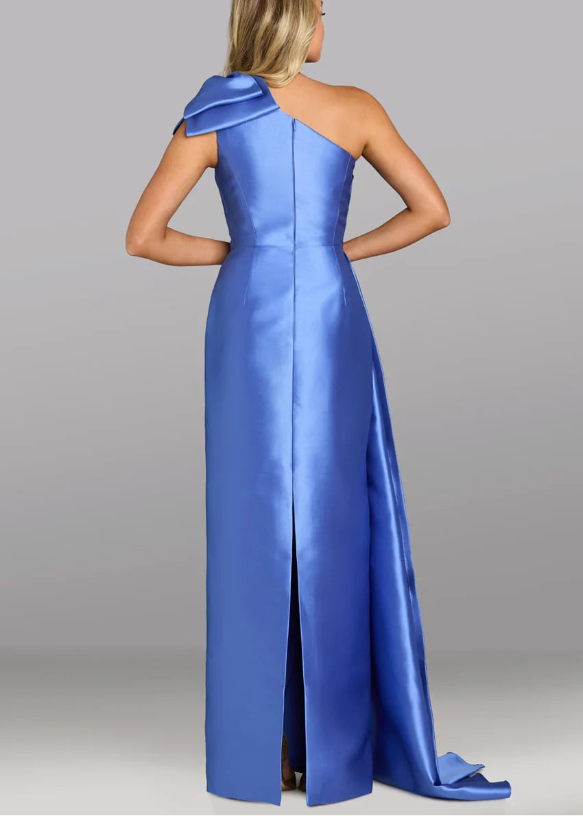Satin One Shoulder Evening Gown