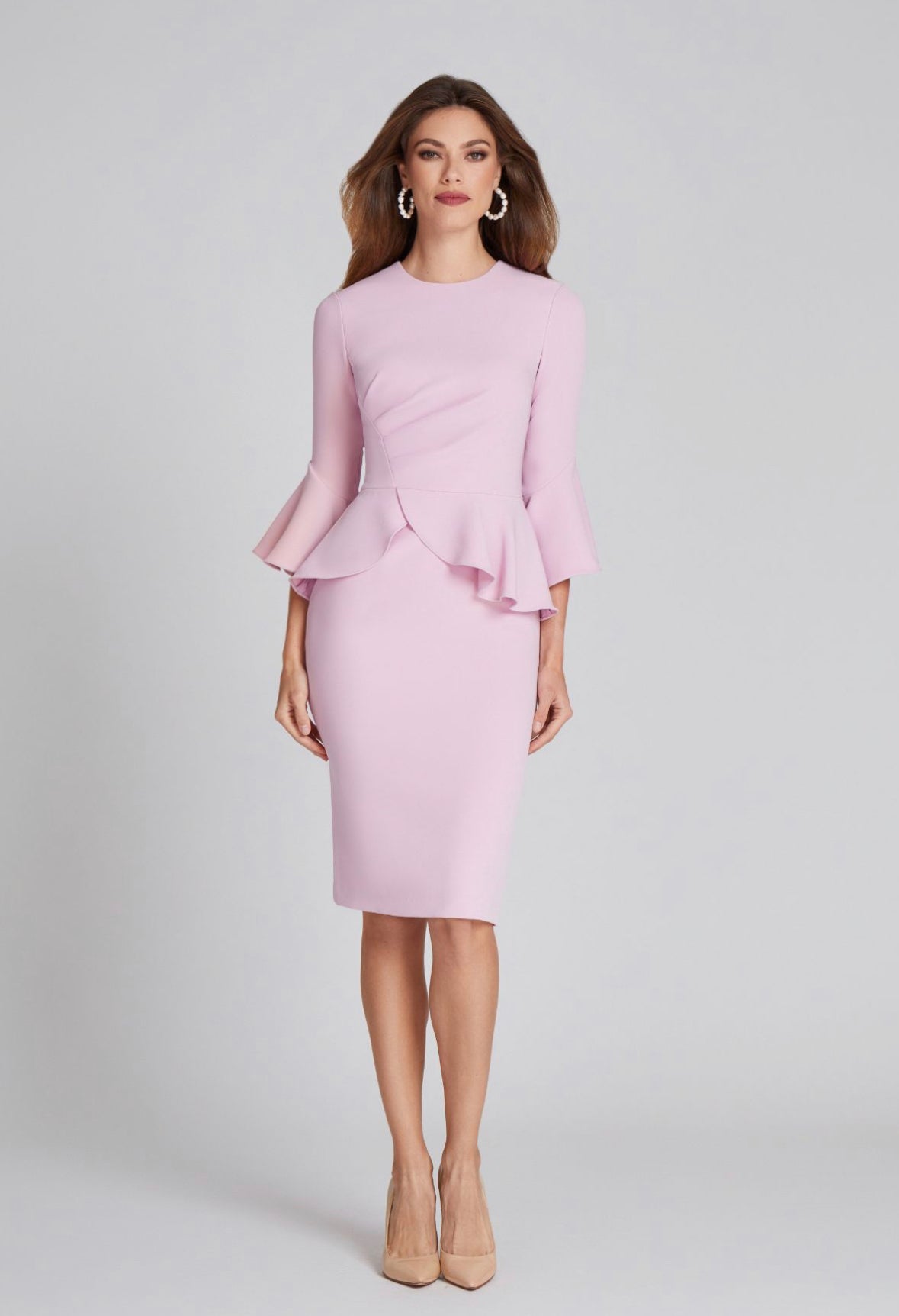 Pale Pink Peplum Dress Pale Pink Peplum Dress
