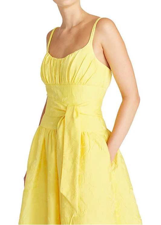 Sleeveless Jacquard Midi Dress