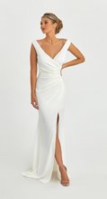 Load image into Gallery viewer, Odessa Stretch Crepe Side Drape Gown