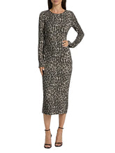 Load image into Gallery viewer, Leopard Print Jersey Midi Dress