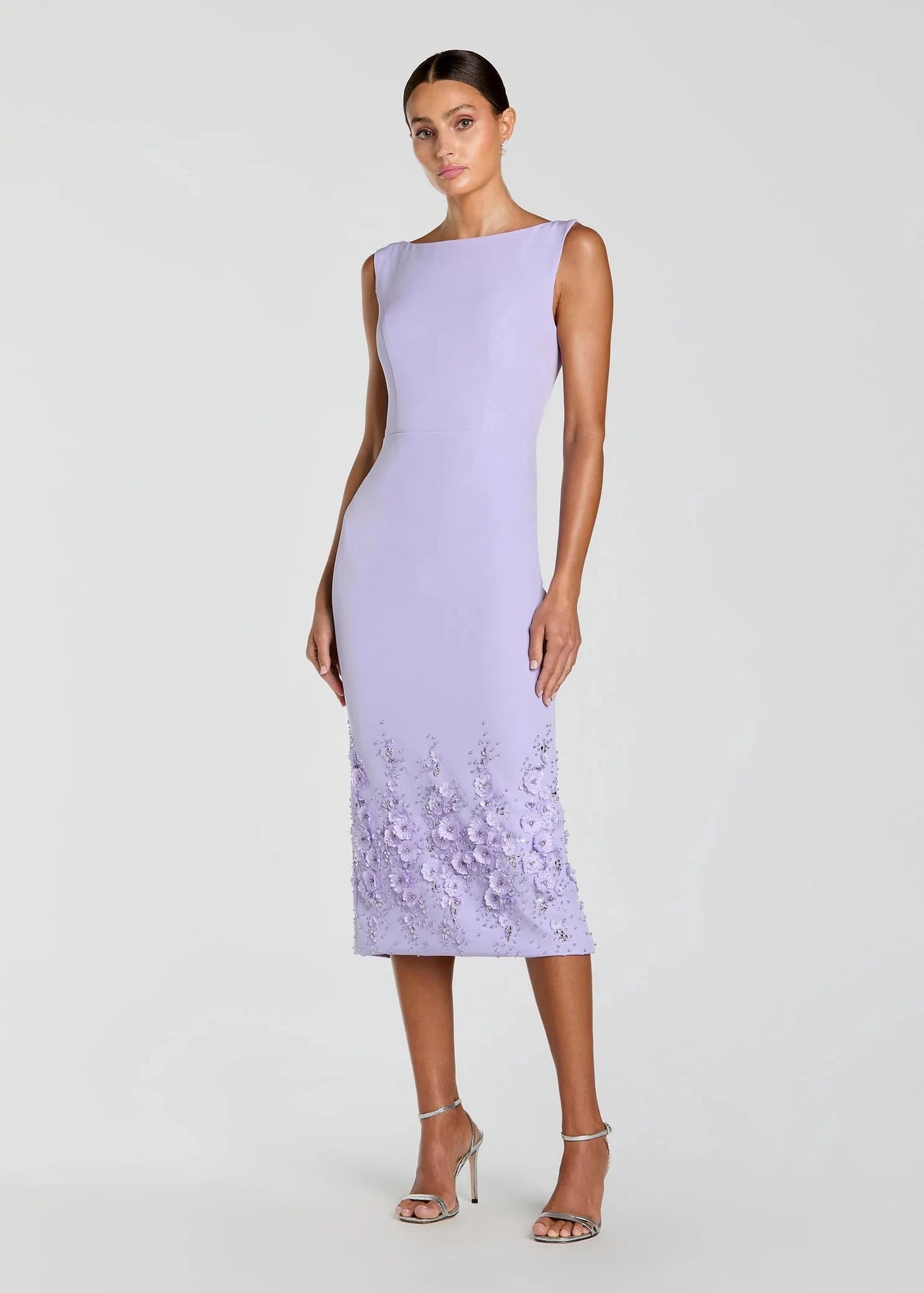 Flower Beaded Midi Dress