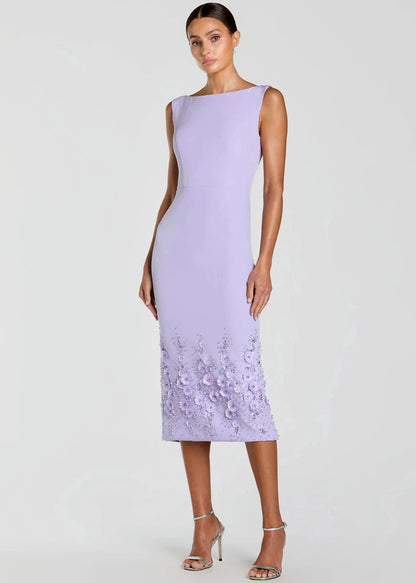 Flower Beaded Midi Dress