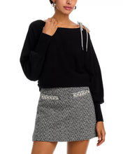 Load image into Gallery viewer, Ida Crystal Bow Cold Shoulder Sweater