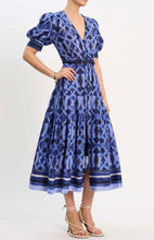 Load image into Gallery viewer, Shiloh Button Puff Sleeve Midi Dress