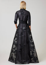 Load image into Gallery viewer, Crinkle Organza Floral Motif Shirt Waist Gown