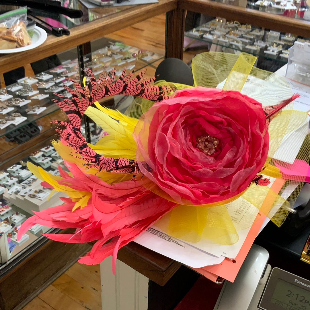 Pink & Yellow Fascinator