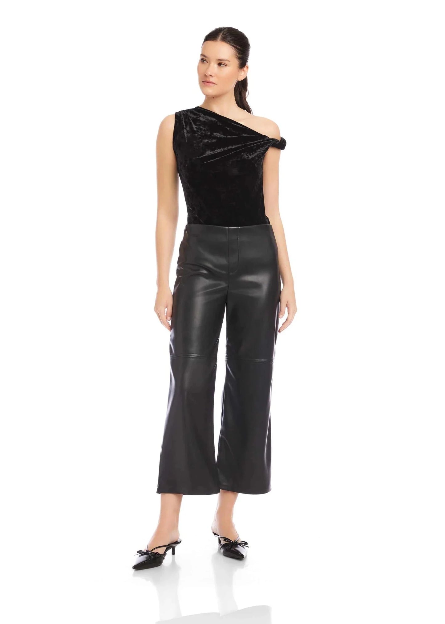 Faux Leather Cropped Pants
