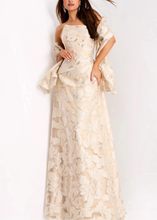 Load image into Gallery viewer, Floral Strapless A-Line Gown