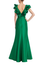 Load image into Gallery viewer, Ruffled Neckline Belted Trumpet Gown