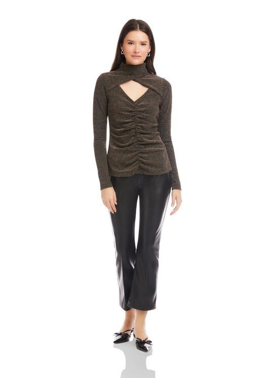 Adina Crossover Turtleneck Top